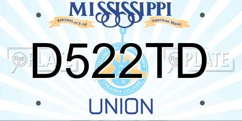 D522TD Mississippi License Plate
