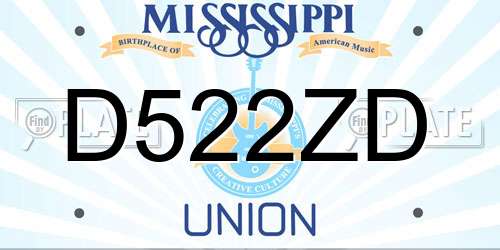 D522ZD Mississippi License Plate
