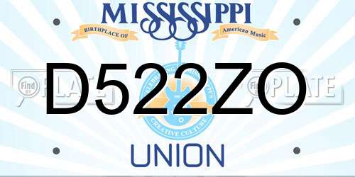 D522ZO Mississippi License Plate