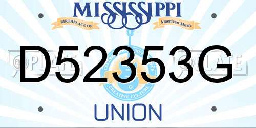 D52353G Mississippi License Plate