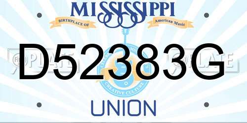 D52383G Mississippi License Plate