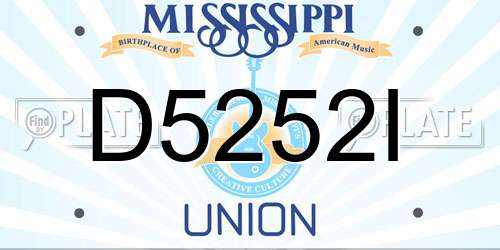 D5252I Mississippi License Plate