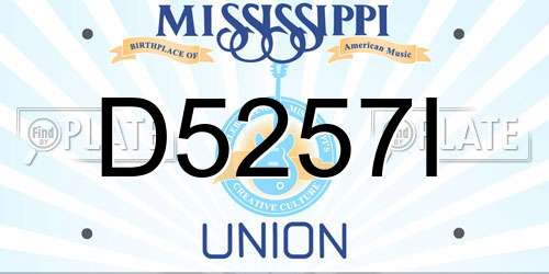 D5257I Mississippi License Plate