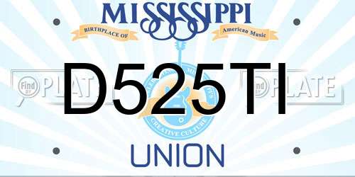 D525TI Mississippi License Plate