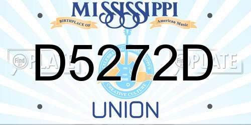 D5272D Mississippi License Plate