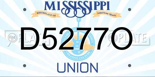 D5277O Mississippi License Plate