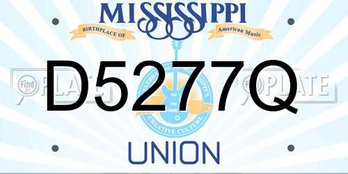D5277Q Mississippi License Plate