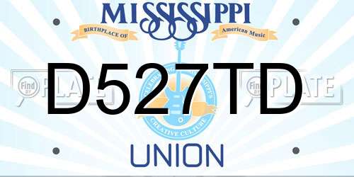 D527TD Mississippi License Plate