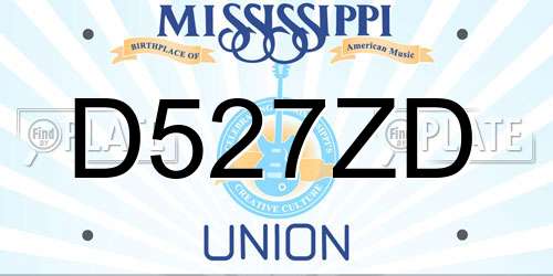 D527ZD Mississippi License Plate