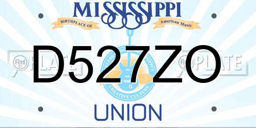 D527ZO Mississippi License Plate