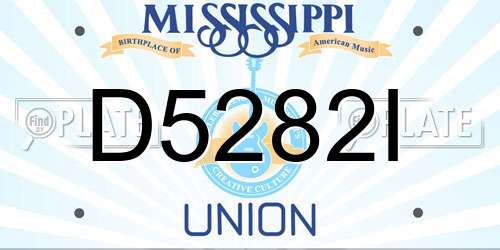 D5282I Mississippi License Plate