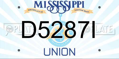 D5287I Mississippi License Plate