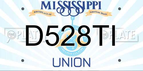 D528TI Mississippi License Plate