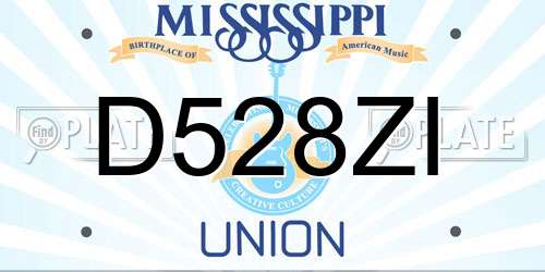 D528ZI Mississippi License Plate