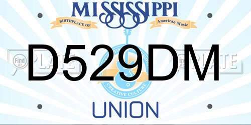 D529DM Mississippi License Plate