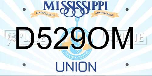 D529OM Mississippi License Plate