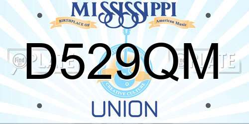 D529QM Mississippi License Plate