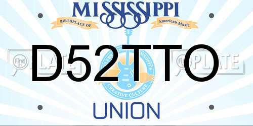 D52TTO Mississippi License Plate
