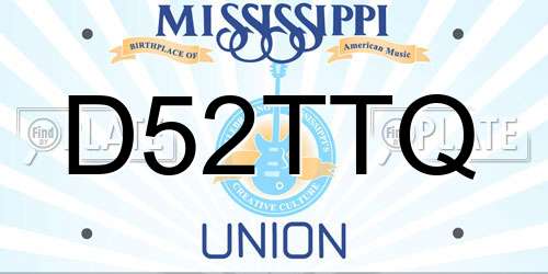D52TTQ Mississippi License Plate