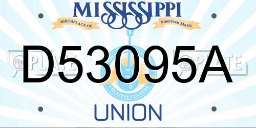 D53095A Mississippi License Plate