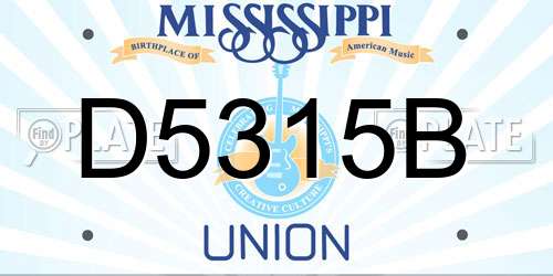 D5315B Mississippi License Plate