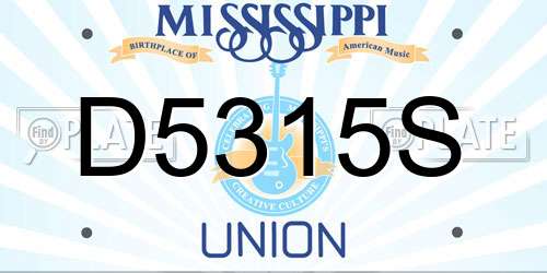 D5315S Mississippi License Plate
