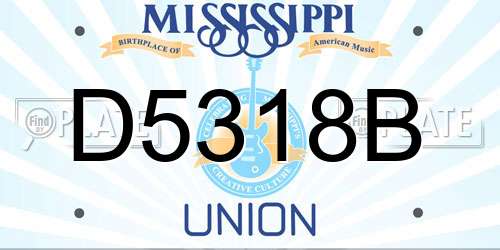 D5318B Mississippi License Plate