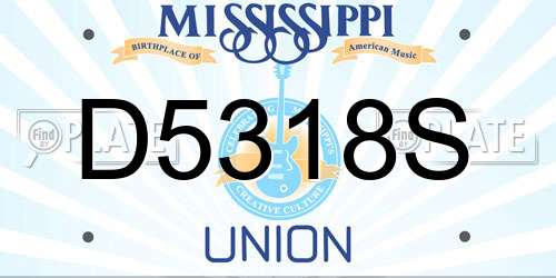 D5318S Mississippi License Plate