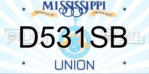 D531SB Mississippi License Plate