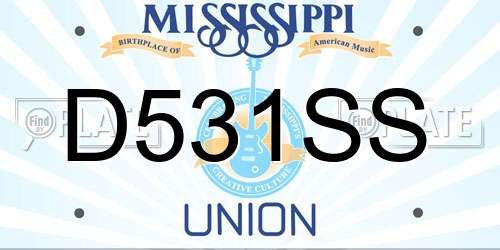 D531SS Mississippi License Plate