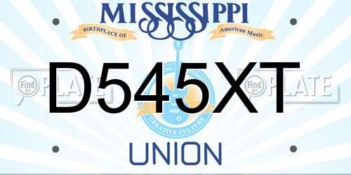 D545XT Mississippi License Plate