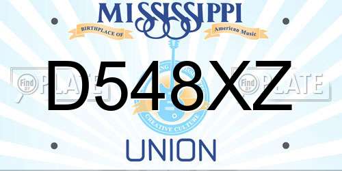 D548XZ Mississippi License Plate