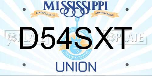 D54SXT Mississippi License Plate