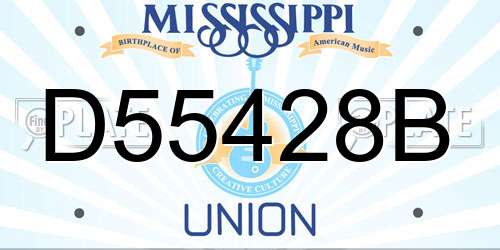 D55428B Mississippi License Plate
