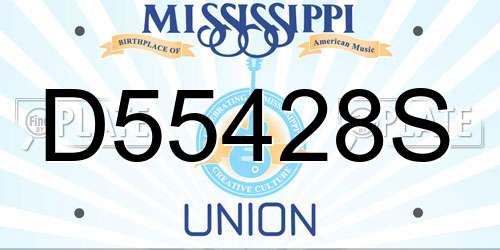 D55428S Mississippi License Plate