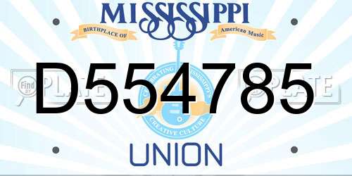 D554785 Mississippi License Plate