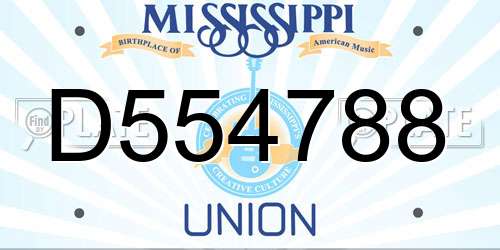 D554788 Mississippi License Plate