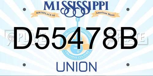 D55478B Mississippi License Plate