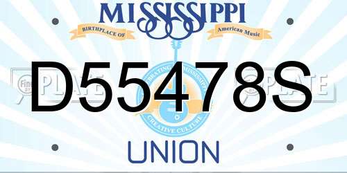 D55478S Mississippi License Plate