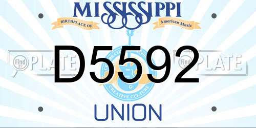 D5592 Mississippi License Plate