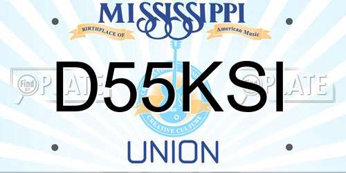 D55KSI Mississippi License Plate