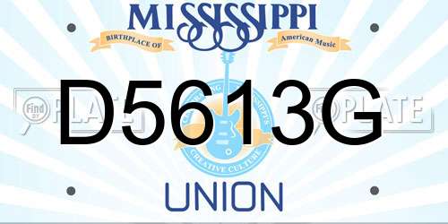 D5613G Mississippi License Plate