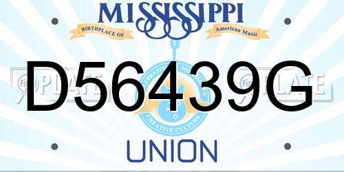 D56439G Mississippi License Plate