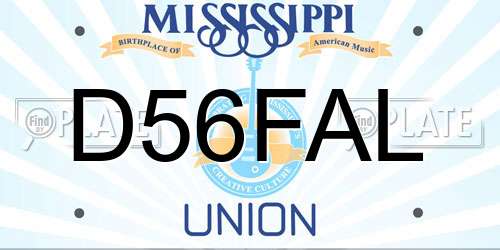 D56FAL Mississippi License Plate
