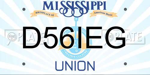 D56IEG Mississippi License Plate