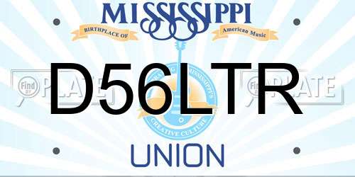 D56LTR Mississippi License Plate