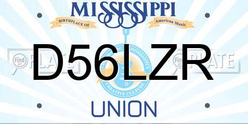 D56LZR Mississippi License Plate