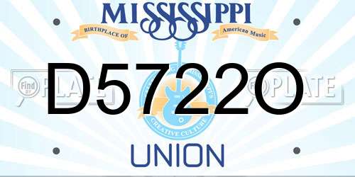 D5722O Mississippi License Plate
