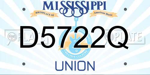 D5722Q Mississippi License Plate