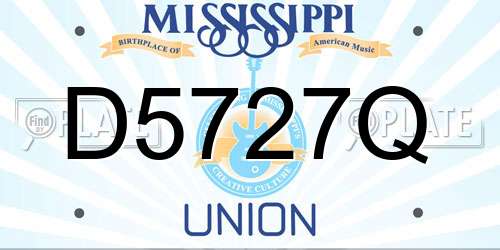 D5727Q Mississippi License Plate